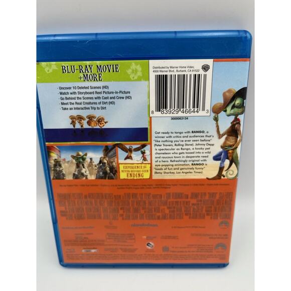 Rango (Blu-ray/DVD, 2011, Widescreen) Johnny Depp/Bill Nighy/Harry Dean Stanton! - Picture 2 of 5